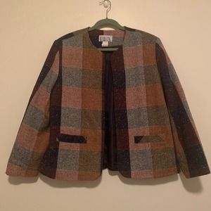 BFA Classic Vintage Fall Plaid Blazer, Size 16